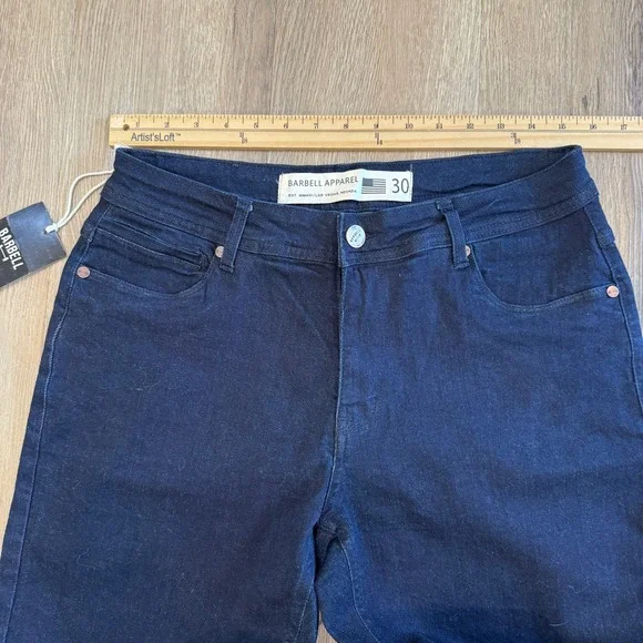 Barbell Apparel Mens Straight Athletic Fit Denim Jeans Dark Rinse 30x33 NWT - Picture 3 of 9